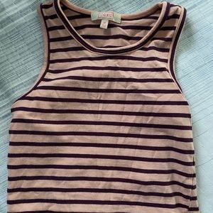 Purple/pink striped crop top